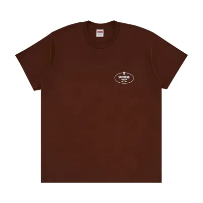 Pre-owned Supreme Crest Tee 'brown' | Men's Size Xxl