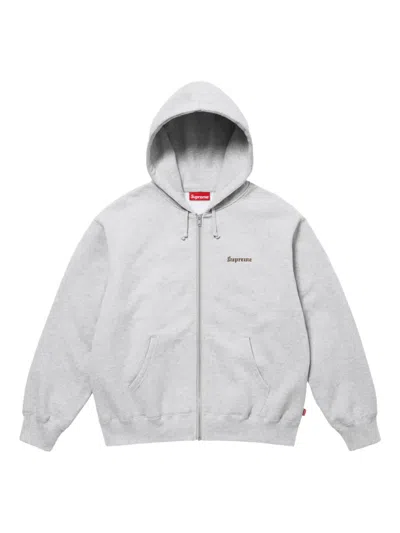 Supreme Crest Zip-up "ss 25 In Gray