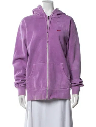 Pre-owned Supreme Crew Neck Long Sleeve Hoodie In Purple
