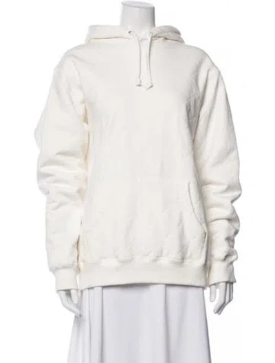 Pre-owned Supreme Crew Neck Long Sleeve Hoodie In White