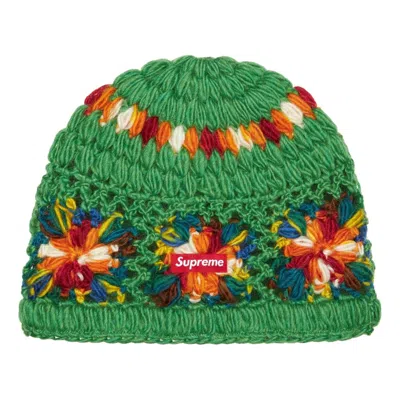 Supreme Crochet Beanie 'green' In Multi