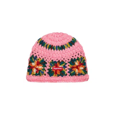 Pre-owned Supreme Crochet Beanie 'pink' | Men's Size Onesize