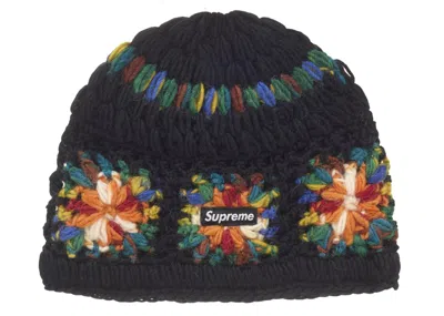 Pre-owned Supreme Crochet Beanie (ss25) In Black