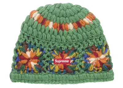 Pre-owned Supreme Crochet Beanie (ss25) In Green