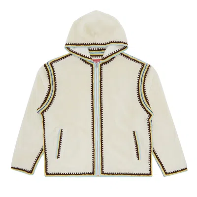 Pre-owned Supreme Crochet Edge Hooded Zip Up Top 'white'