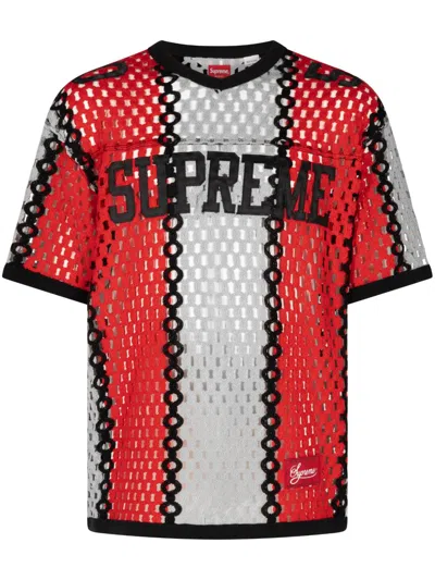 Supreme Crochet Football Jersey In Red