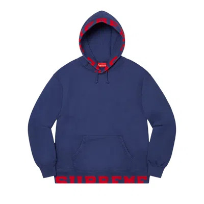 Pre-owned Supreme Cropped Logos Hooded Sweatshirt 'dark Blue' | Men's Size S