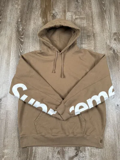 Pre-owned Supreme Cropped Panels Hoodie In Brown