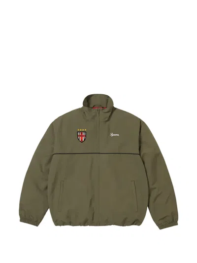 Supreme Cross Logo-print Track Jacket In Green