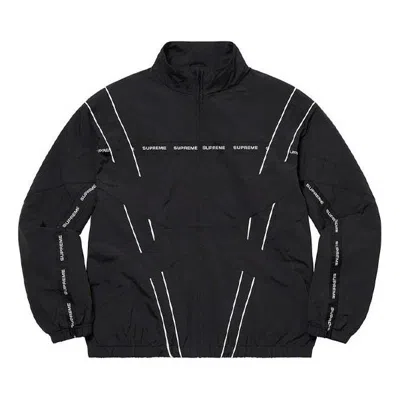 Supreme Cross Paneled Track Jacket 'black White'