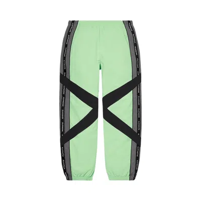 Pre-owned Supreme Cross Paneled Track Pant 'mint' In Green