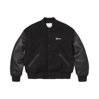 Pre-owned Supreme Cross Varsity Jacket 'black' | Men's Size Xxl