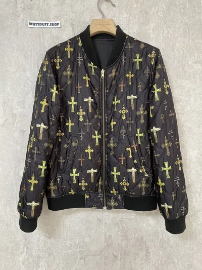 Pre-owned Supreme Crosses Reversible Bomber Jacket In Black