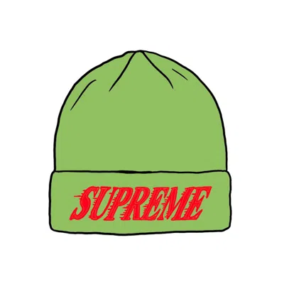 Pre-owned Supreme Crossover Beanie In Lime