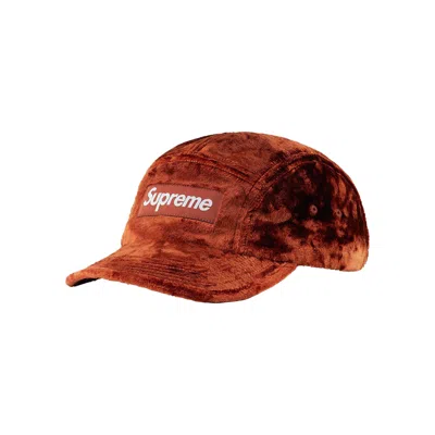 Pre-owned Supreme Crushed Velvet Camp Cap 'rust' | Orange | Men's Size Onesize
