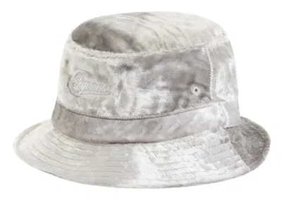Pre-owned Supreme Crushed Velvet Crusher Hat In Grey