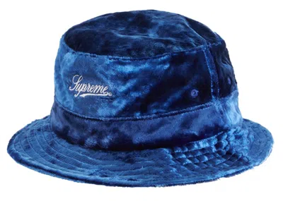 Pre-owned Supreme Crushed Velvet Crusher Hat In Royal In Blue