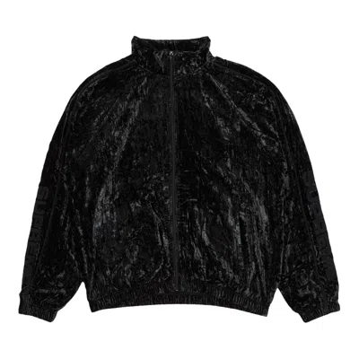 Pre-owned Supreme Crushed Velvet Track Jacket 'black'
