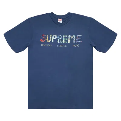Pre-owned Supreme Crystals T-shirt 'slate' In Blue