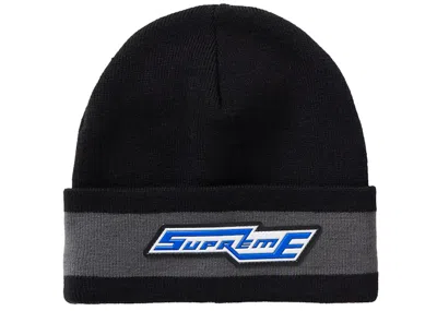 Pre-owned Supreme Cuff Stripe Beanie In Black