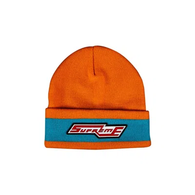 Pre-owned Supreme Cuff Stripe Beanie 'orange' | Men's Size Onesize