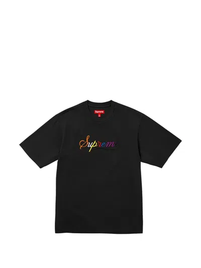 Supreme Cursive-logo T-shirt In Black