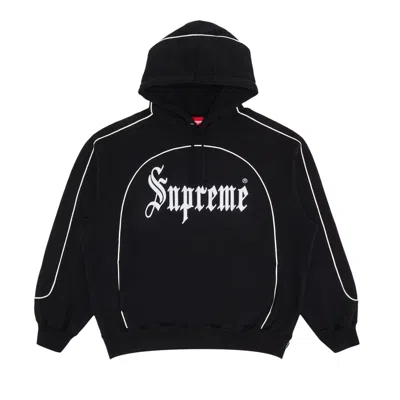 Pre-owned Supreme Curve Piping Hooded Sweatshirt 'black' | Men's Size L
