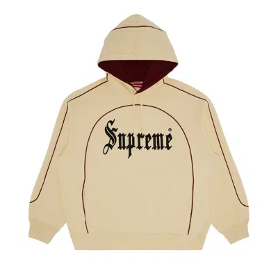 Pre-owned Supreme Curve Piping Hooded Sweatshirt 'natural' | Cream | Men's Size M