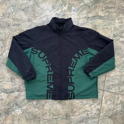 Pre-owned Supreme Curve Track Jacket In Black/green