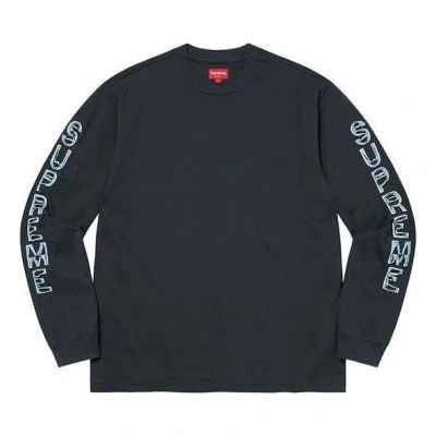 Supreme Cut Out L/s Top 'navy' In Blue