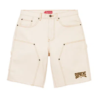 Pre-owned Supreme Cutoff Double Knee Denim Painter Short 'natural' | Cream | Men's Size M