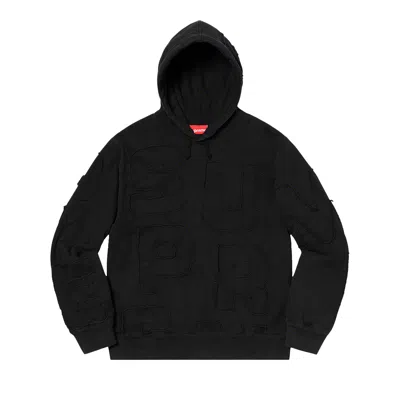 Pre-owned Supreme Cutout Letters Hooded Sweatshirt 'black' | Men's Size Xl