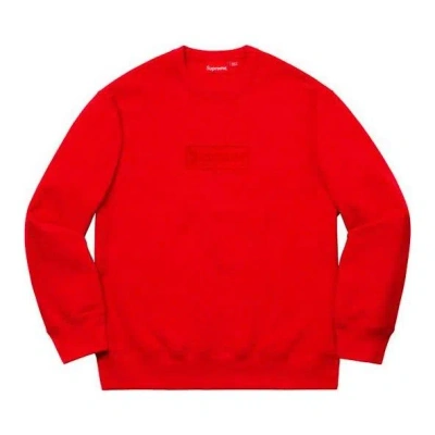 Supreme Cutout Logo Crewneck 'red'