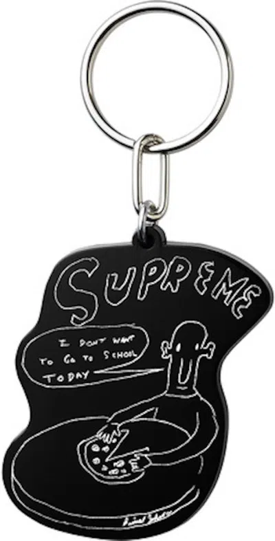 Pre-owned Supreme Daniel Johnson Rubber Keychain In Black