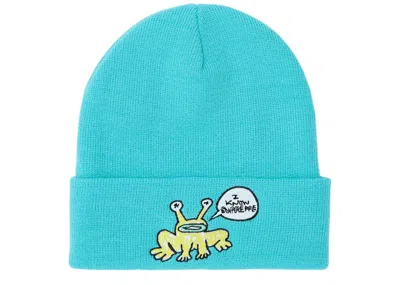 Pre-owned Supreme Daniel Johnston Beanie In Turquoise