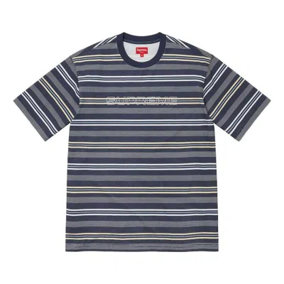Supreme Dash Stripe S/s T-shirt 'black White'