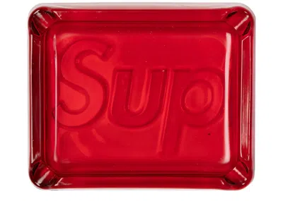 Pre-owned Supreme Debossed Glass Ashtray In Red