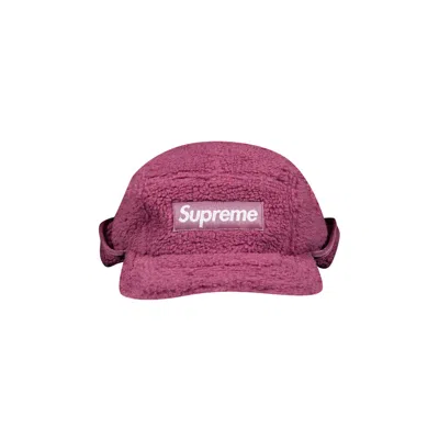 Pre-owned Supreme Deep Pile Earflap Camp Cap 'dusty Pink'