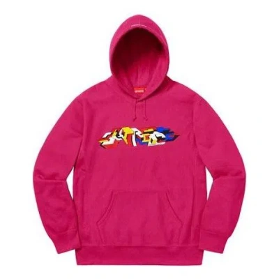 Supreme Delta Logo Hooded Sweatshirt 'fuchsia' In Pink