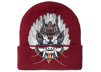 Pre-owned Supreme Demon Beanie In Cardinal