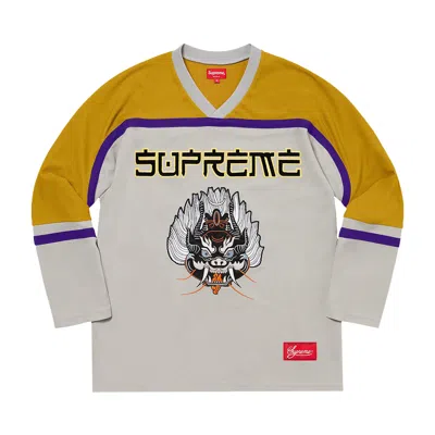 Pre-owned Supreme Demon Hockey Jersey 'grey' | Men's Size Xxl In Gray