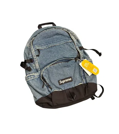 Pre-owned Supreme Denim Backpack Washed Indigo In Blue