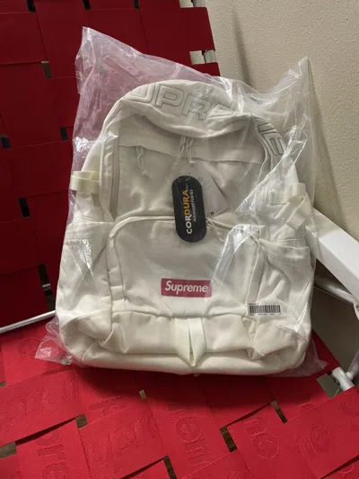 Pre-owned Supreme Denim Backpack In White