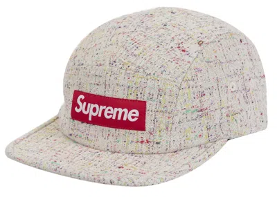 Pre-owned Supreme Denim Boucle Camp Cap In Natural