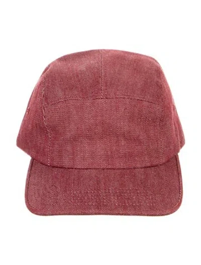 Pre-owned Supreme Denim Camp Cap In Burgundy