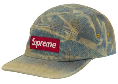 Pre-owned Supreme Denim Camp Cap (fw25) In Washed Indigo In Blue