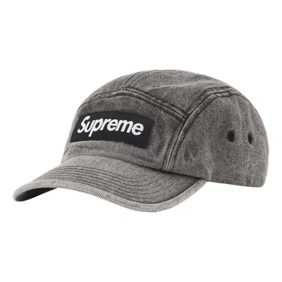 Supreme Denim Camp Cap 'grey White' In Gray