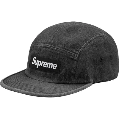 Pre-owned Supreme Denim Camp Cap In Black