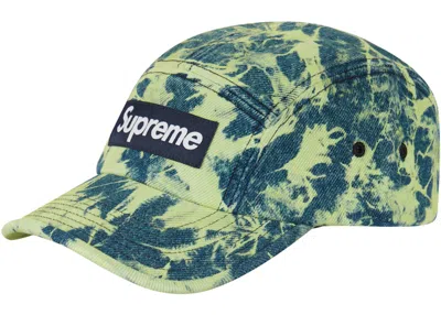 Pre-owned Supreme Denim Camp Cap In Dyed Green