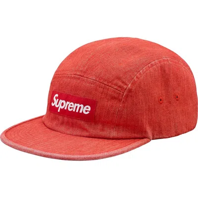 Pre-owned Supreme Denim Camp Cap In Red